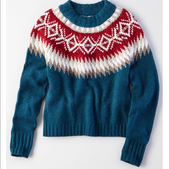 American Eagle | Fair Isle Pull Over Sweater - Picture 2 of 7